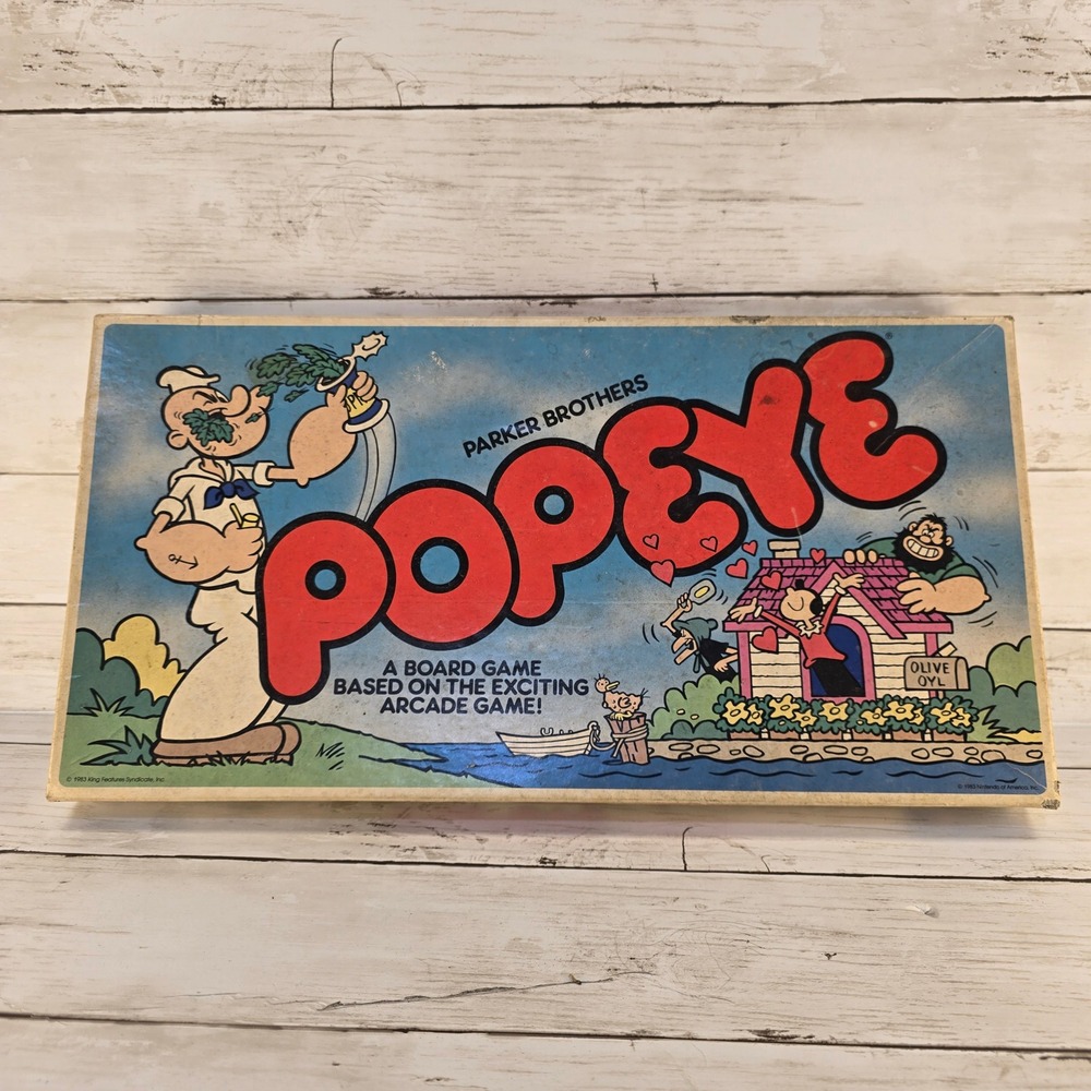 Vintage 1983 Popeye Board Game Parker Brothers No.‎ 0144 Arcade Game Based Retro